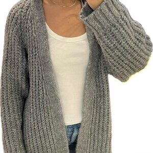 Zara grey long knit cardigan